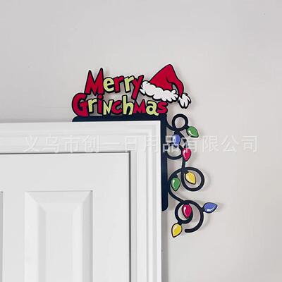 Christmas Grinch door or window decor圣诞格林奇门框装饰挂件