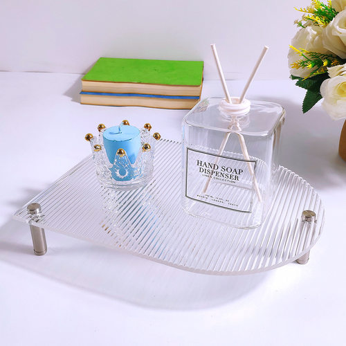 U型亚克力透明托盘婚礼甜品台摆件茶歇网红餐厅下午茶点心展示架