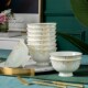 10只装 陶瓷家用骨瓷饭碗 高脚碗防烫米饭碗6 可微波炉吃饭碗小碗