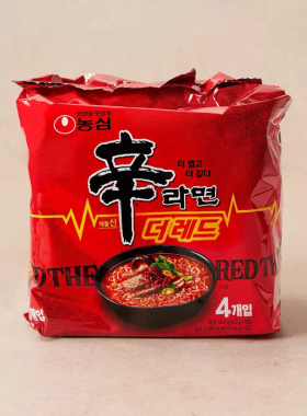 韩国进口TheRed劲辣辛拉面125gx4红汤版韩式风味特色靓汤速食面