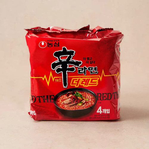 韩国进口TheRed劲辣辛拉面125gx4红汤版韩式风味特色靓汤速食面