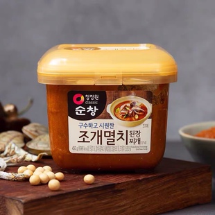 韩国进口海鲜大酱 清净园哈喇银鱼大酱汤用调味酱料450g