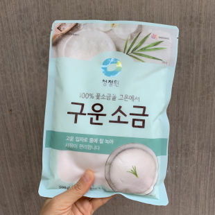 清净园烤花盐500g韩国进口厨房调味品家用提味增鲜无碘海盐