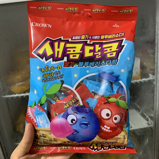 韩国crown可来运rose可来奥酸甜水果软糖蓝莓草莓葡萄柠檬桃200g