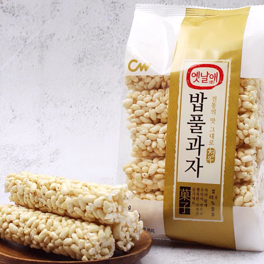 情友酥脆米筒90g青右cw韩国进口零食爆米花大米卷筒