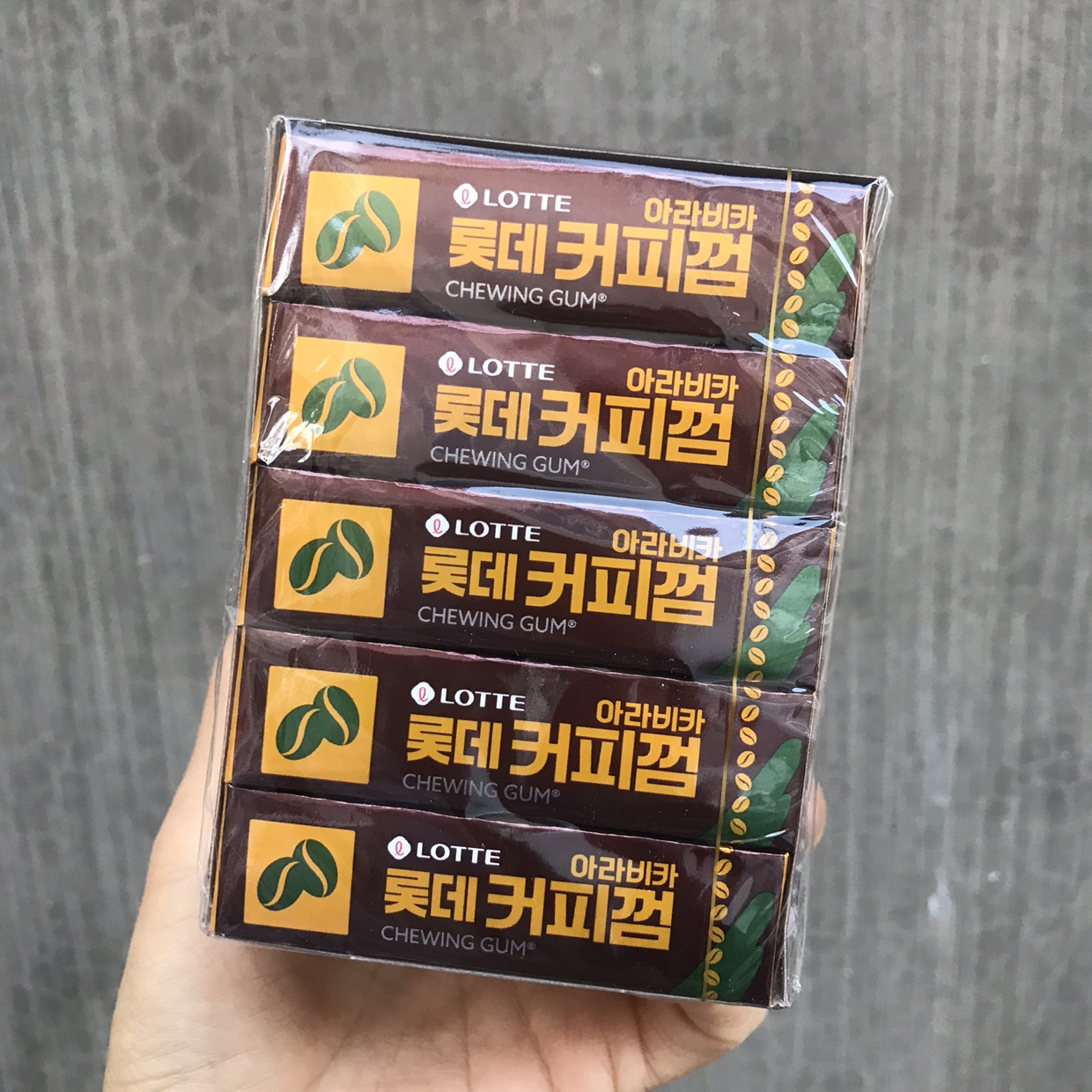 乐天阿拉伯咖啡口香糖9片韩国进口泡泡糖嚼的咖啡LOTTE出门旅行