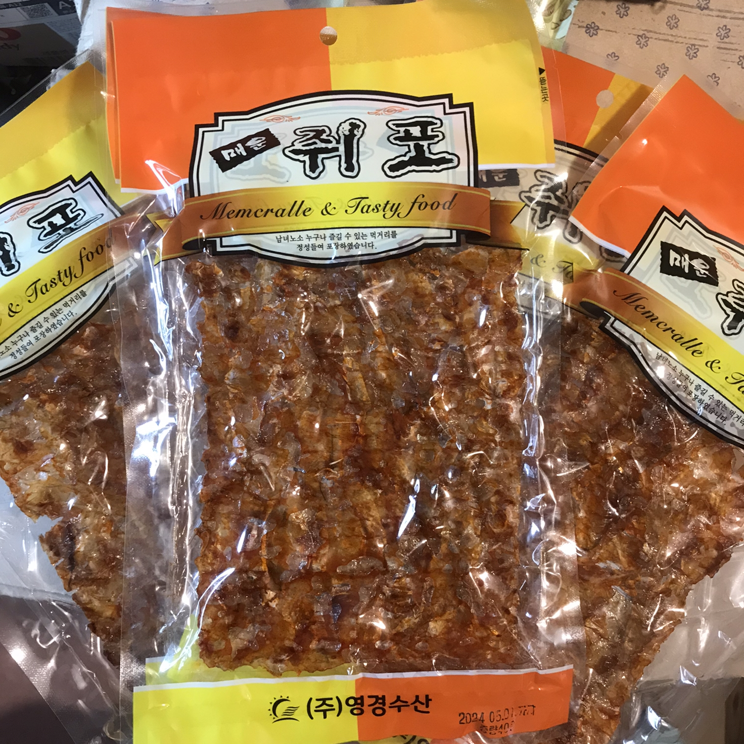 韩国进口烤鱼片辣马面鱼干即食休闲零食海鲜食品40g