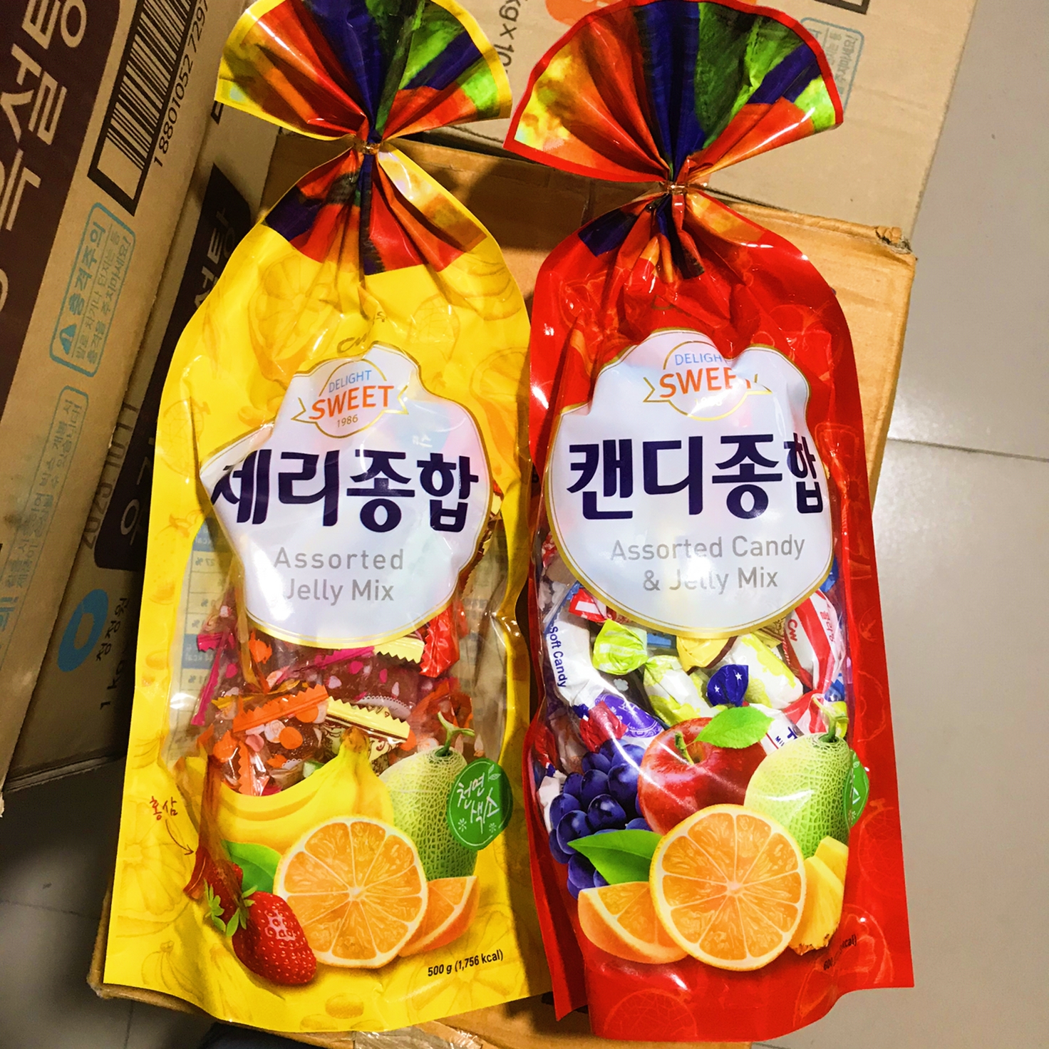 韩国进口cw青佑综合多味水果软糖硬糖大袋家庭装年货伴手礼奶糖