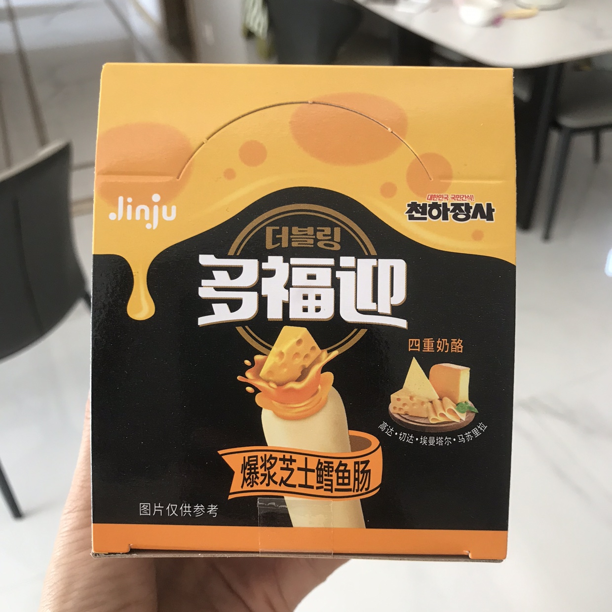 韓國進(jìn)口大力天將多福迎爆漿芝士干酪味鱈魚腸400g