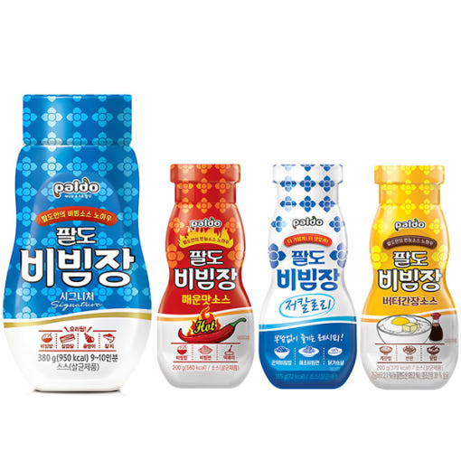 韩国进口paido八道拌饭酱拌面李俊昊辣炒干拌酱原味辣味黄油酱油