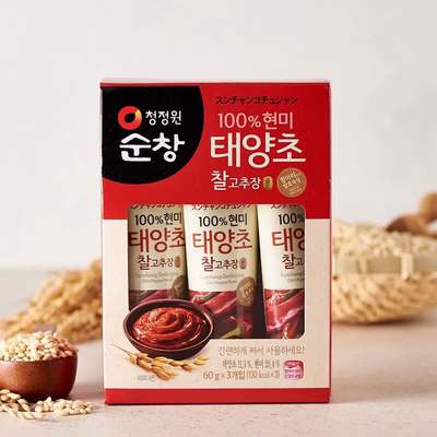 韩国进口清净园糙米太阳椒黏辣椒酱料拌饭酱包饭酱下饭酱60g