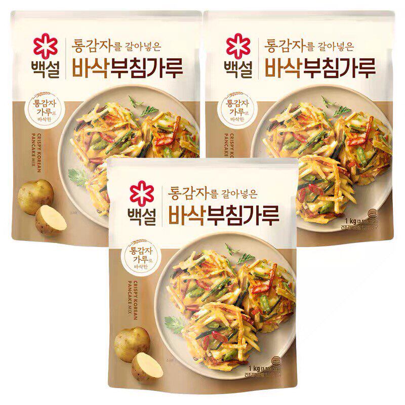 韩国CJ/希杰白雪马铃薯脆饼粉1kg 韩式泡菜饼海鲜饼土豆饼料理