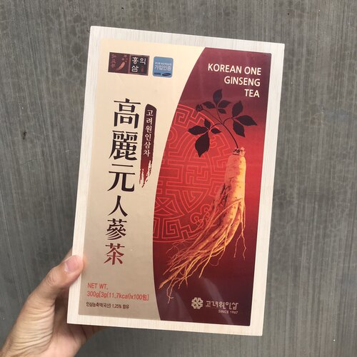 韩国原装进口 高丽元人参颗粒茶3gX100包纸盒装人参茶送礼包邮
