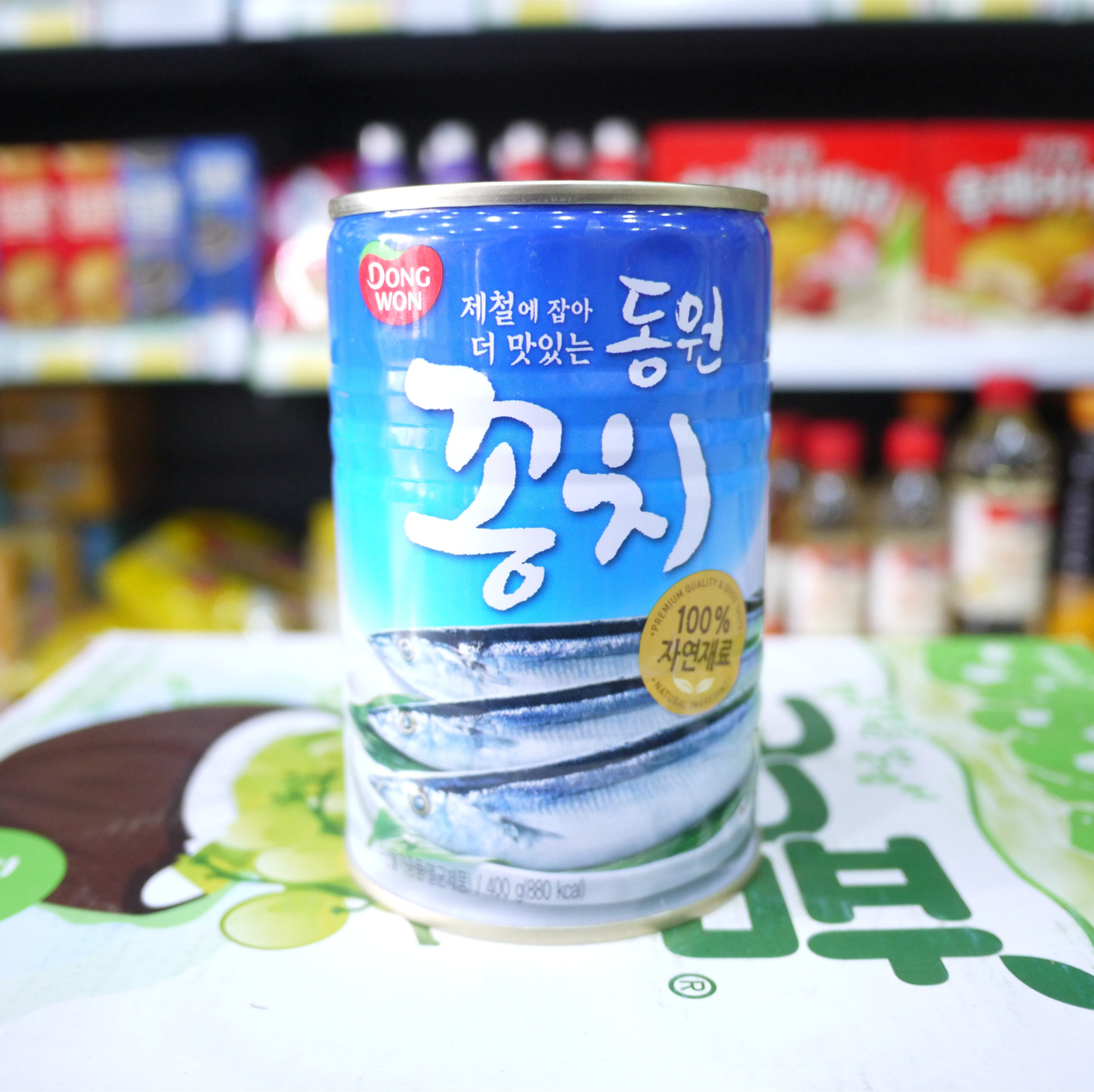 韩国进口水产罐头东远即食秋刀鱼深海自然生 汤用秋刀鱼罐头300g图片