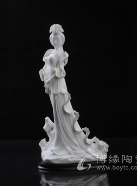 国色天香陶瓷德化白瓷杨贵妃仕女古典风苏献忠苏珠庄名瓷收藏摆件