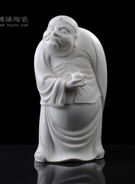 招财工艺品办公室玄关德化白瓷