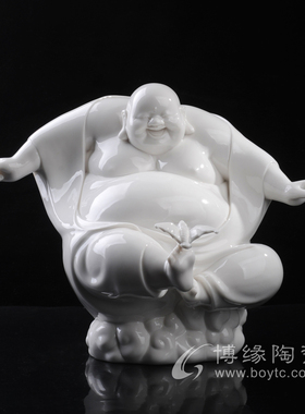福在眼前陶瓷德化白瓷弥勒苏献忠苏珠庄名瓷大师收藏客厅家居摆件