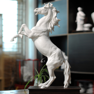 瓷马摆件立马成功德化白瓷动物马雕塑家居书房商务礼品工艺摆件