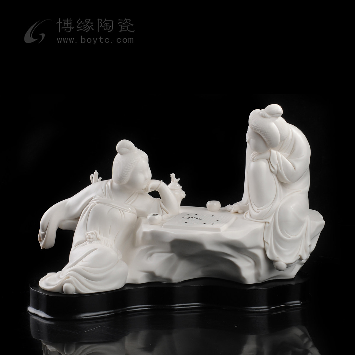 春分棋 德化白瓷中式古典仕女美女人物雕塑家居办公商务工艺摆件