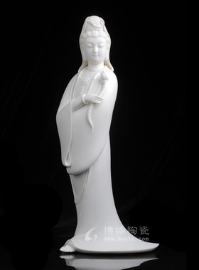 站姿观音菩萨会所佛像德化陶瓷