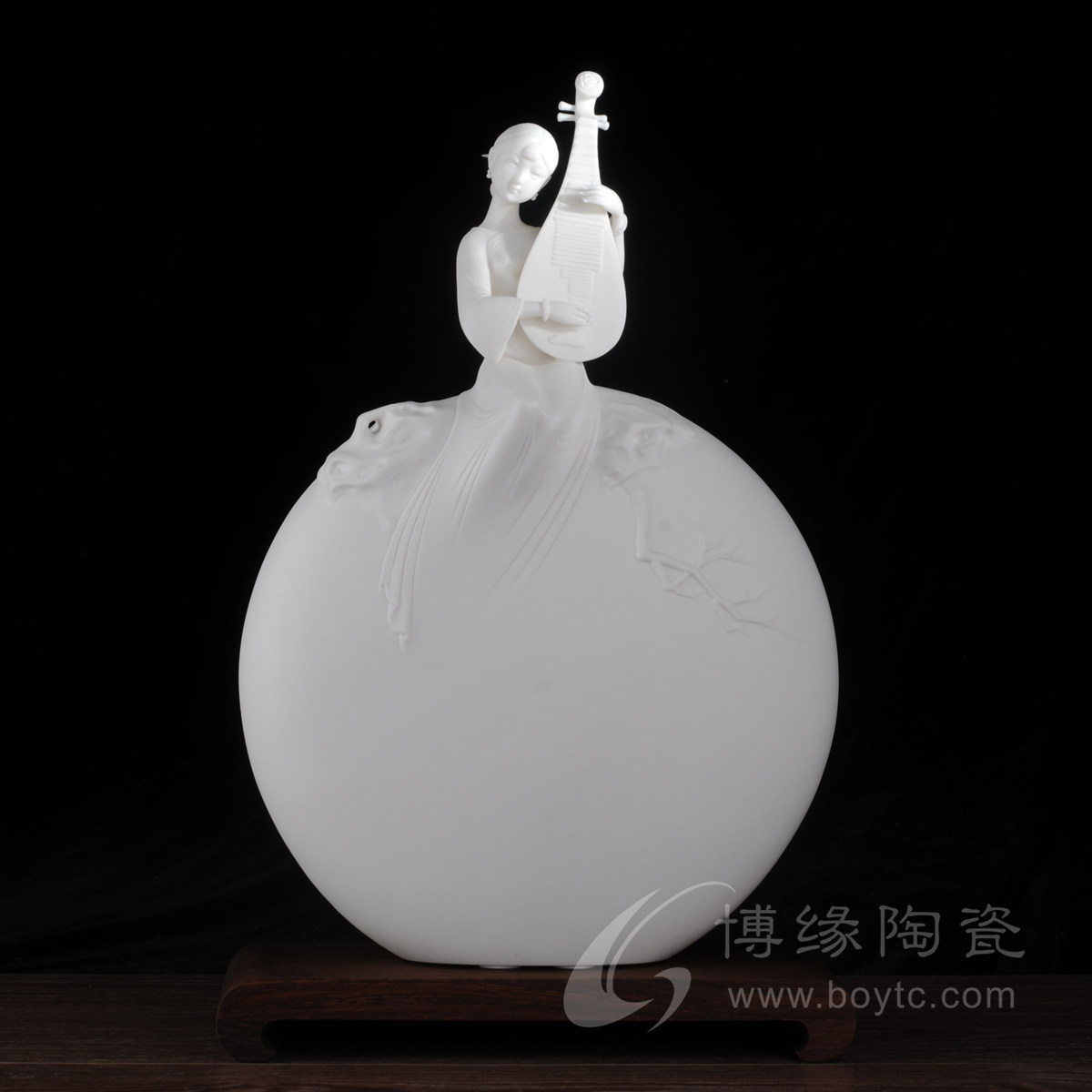 人物摆件  琵琶语  德化白瓷仕女 美女雕塑家居工艺礼品摆件