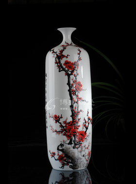 德化陶瓷花瓶手绘摆件工艺礼品