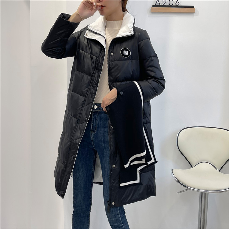 巴宝恩休闲涤纶中长立领冬羽绒服