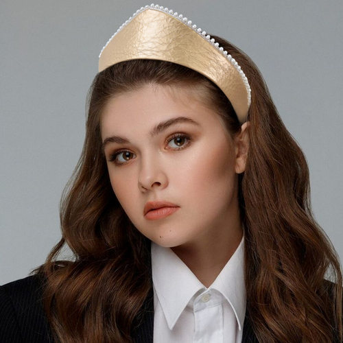 轻奢高级皇冠珍珠皮质发箍发带可调节发卡高品质发饰