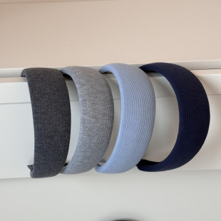 美式甜心少女风坑条针织面料灰色藏青色海绵宽边发给时尚阿紫头箍