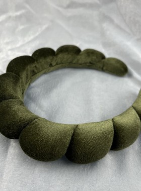 2024新款高端网红欧美复古丝绒发箍加厚增高颅顶发箍秋冬海绵头箍