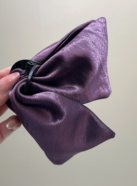 2025新款赫本风缎面蝴蝶结三角抓夹半扎发大号鲨鱼发夹发量多发抓