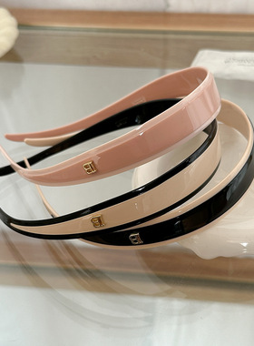 大牌同款经典高品质简约黑白撞色防滑发箍 醋酸眼镜百搭压发头箍