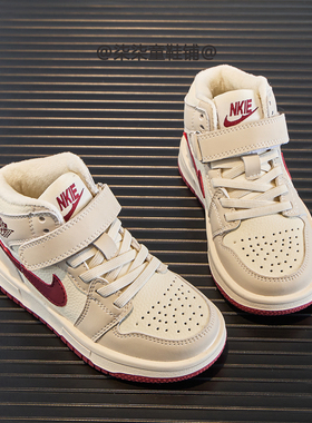 2025新款儿童冬季加绒高帮运动鞋女童保暖二棉鞋男童休闲板鞋潮鞋