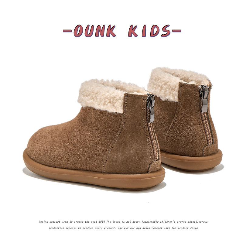 官网儿童皮靴男童棉靴女童雪地靴
