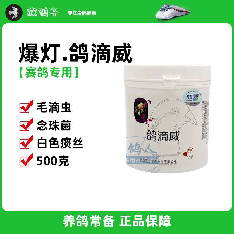 爆灯【鸽滴威】公棚装500克/鸽药毛滴虫净/毛滴虫念珠菌2合1