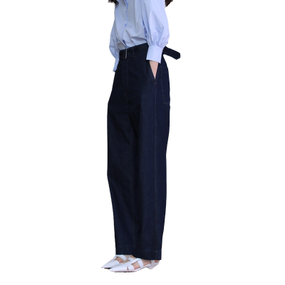 无有无印深蓝优雅帅气女士裤子