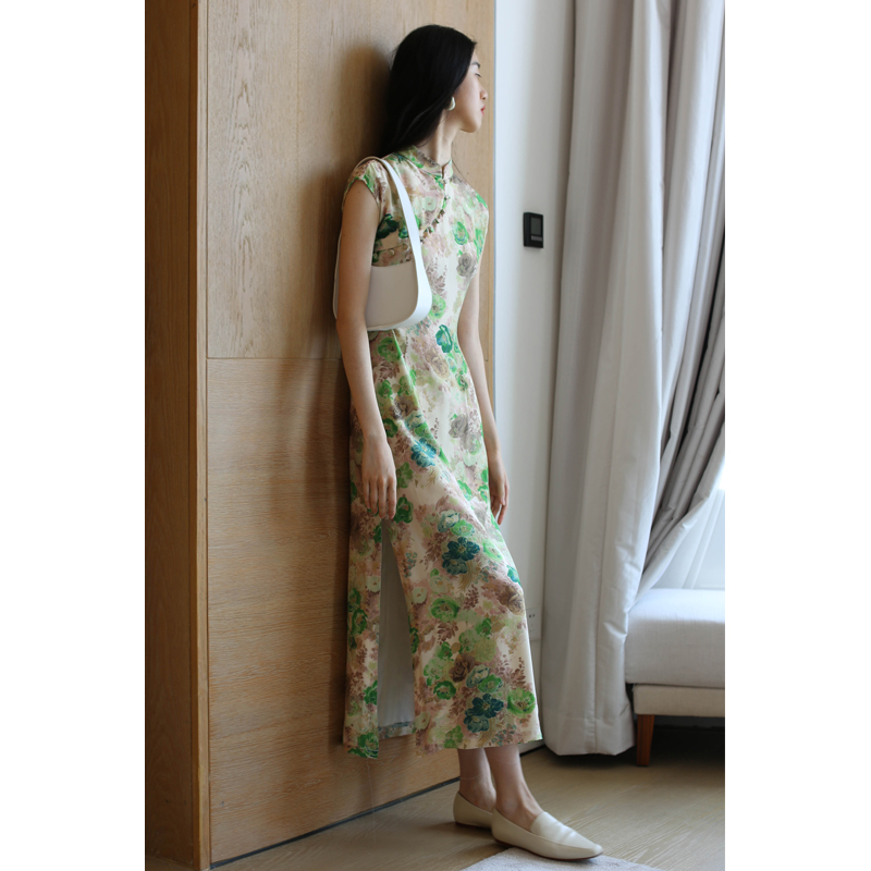 无有无印优雅复古修身桑蚕丝