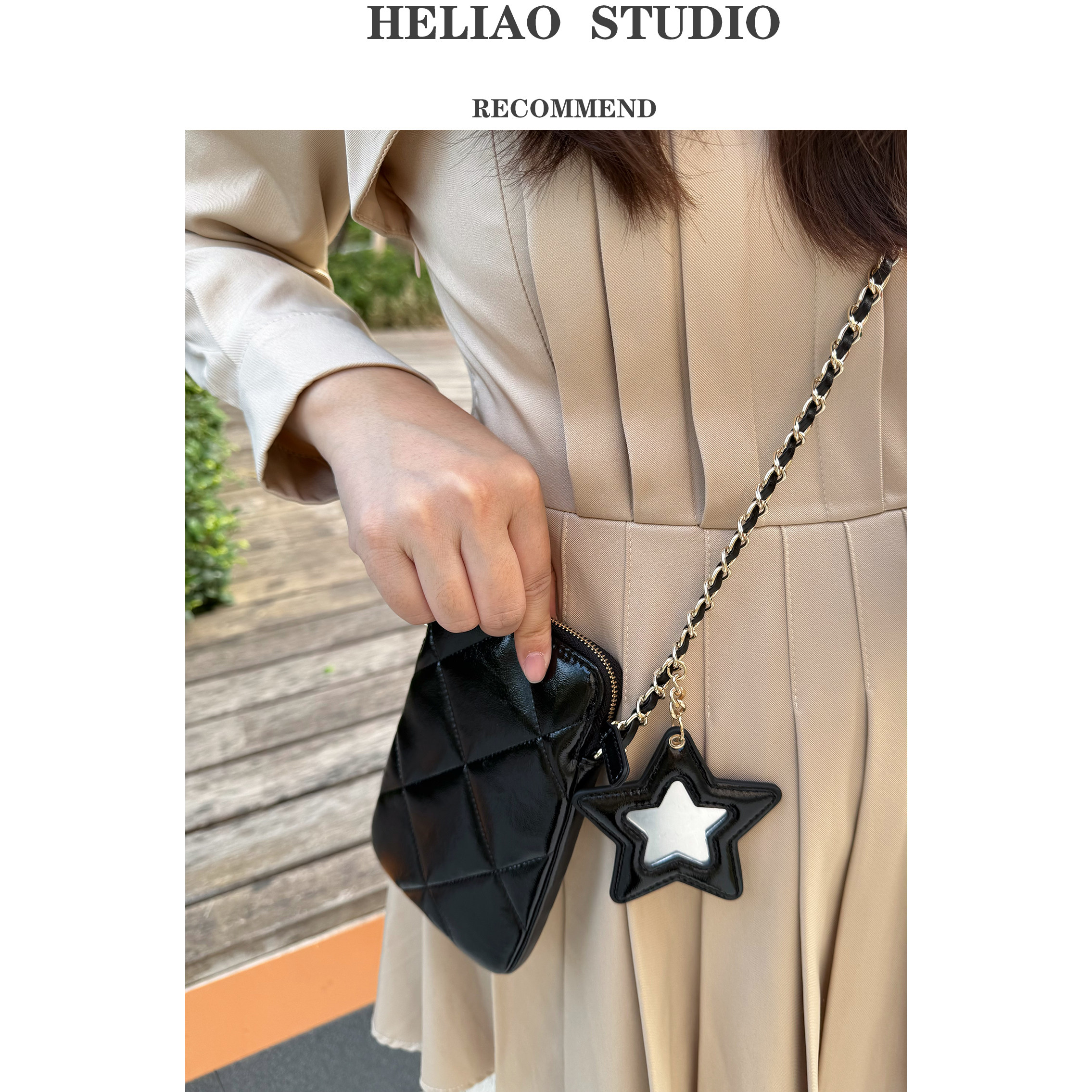 手机包头层油蜡牛皮菱格链条包小香风真皮迷你包星星挂件斜挎包女,箱包皮具/热销女包/男包,手机包,淘宝优惠券,粉丝福利购,淘宝优惠卷