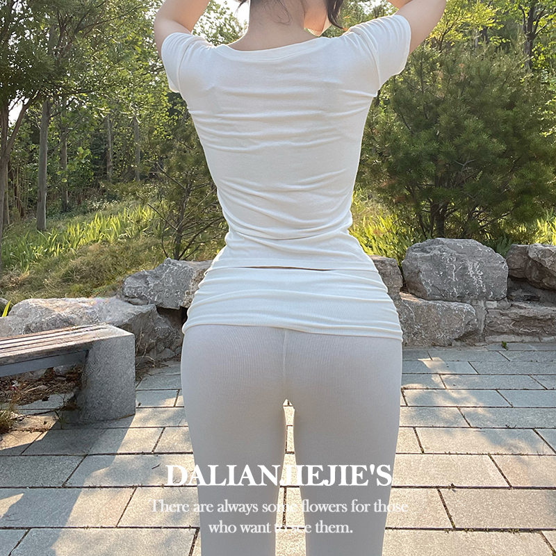 LianJie's 入门级*轻透性感显瘦长裤女白色胖MM翻边休闲微喇叭裤