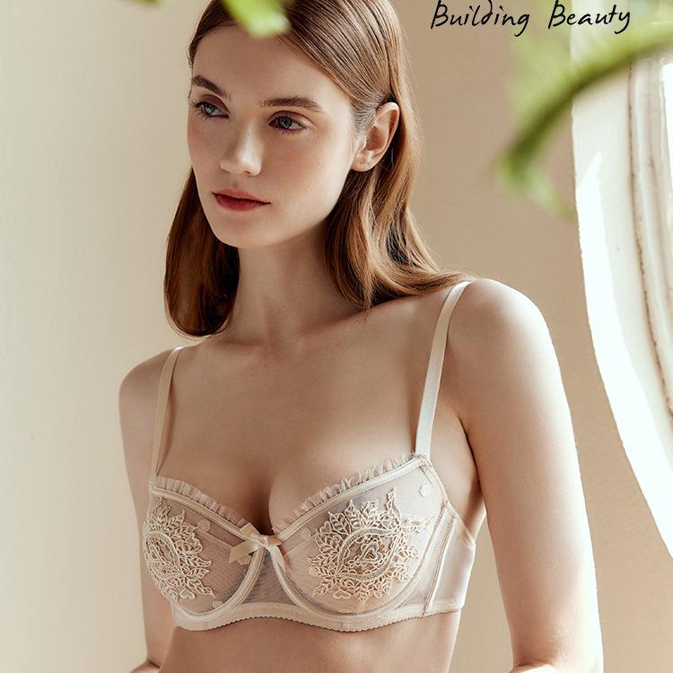 立美力门店销售1万+独白超薄款大胸显小真丝夹棉内衣小胸聚拢文胸