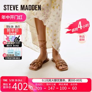 女TRUSTEE 思美登2024新款 外穿一字带罗马凉鞋 时尚 STEVE MADDEN