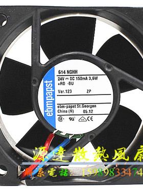 全新ebmpapst风扇TYP 614NGHH 6CM 24V 3.6W 两线 保2年