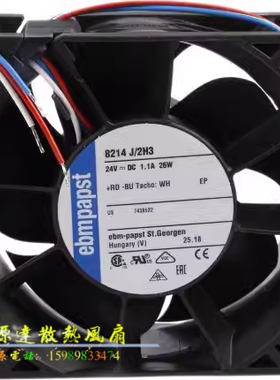 全新正品ebmpapst 8214JH3/JH4 8214J/2H3 2H4P 24V变频器风扇8CM