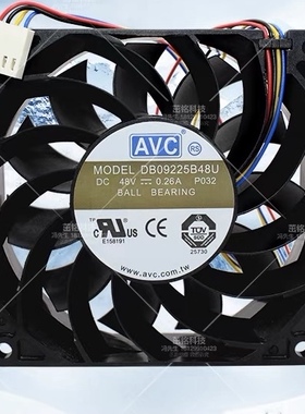 AVC原装DB09225B48U风扇9025 48V 0.26A 4线滚珠服务器变频器风扇