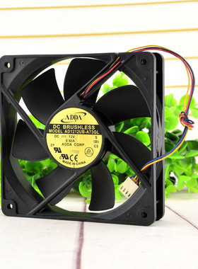 ADDA 12cm 12V 0.5A 12025 AD1212UB-A73GL 主板调速pwm 机箱风扇