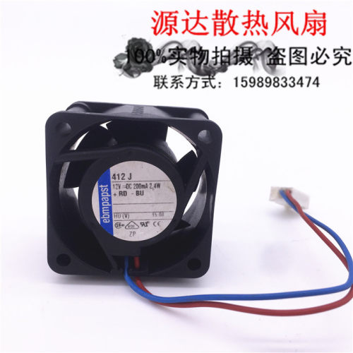 EBM-PAPST德国TYP 412 J 12V 200mA 2.4W 4025散热风扇