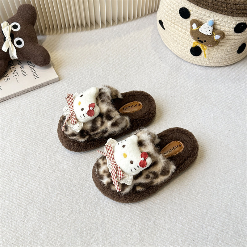 女童可爱卡通玩偶毛毛鞋2025冬季新款软底豹纹厚底包头外穿棉拖,童鞋/婴儿鞋/亲子鞋,儿童棉拖鞋,淘宝优惠券,粉丝福利购,淘宝优惠卷
