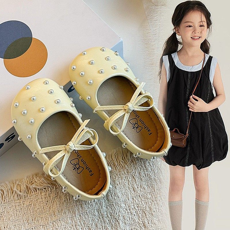 女童小皮鞋2026春秋新款儿童公主鞋蝴蝶结珍珠软底单鞋时尚豆豆鞋,童鞋/婴儿鞋/亲子鞋,舞蹈鞋,淘宝优惠券,粉丝福利购,淘宝优惠卷