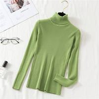 High-neck stretch long-sleeved knitted sweater, a new style for women's autumn and winter wear, a pullover and base layer top, a slim and versatile thin sweater thumbnail 8
