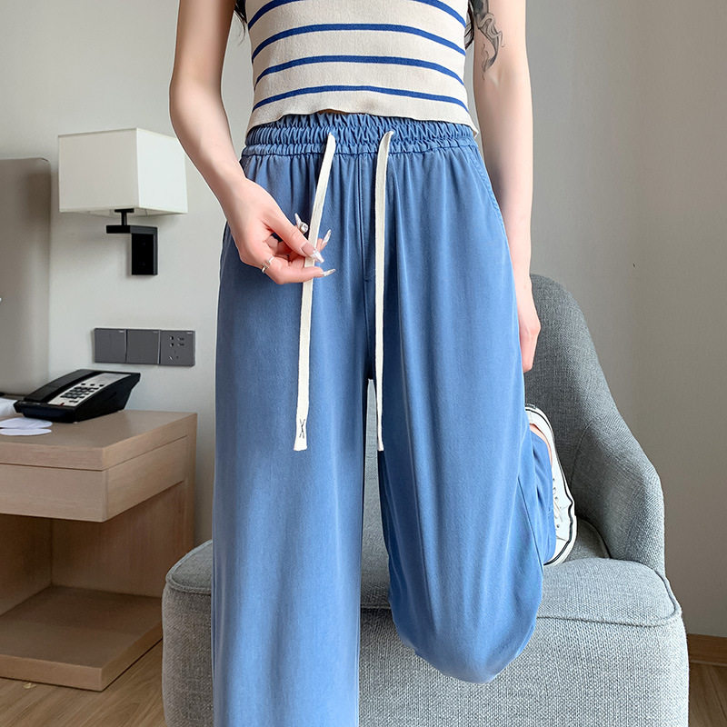 2026春夏大码天丝牛仔裤胖mm宽松直筒高腰垂感薄款休闲阔腿直筒裤